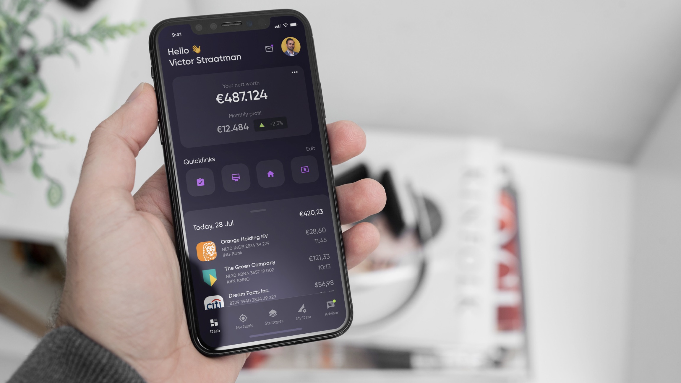 Summit 55 wealth app on an iPhone