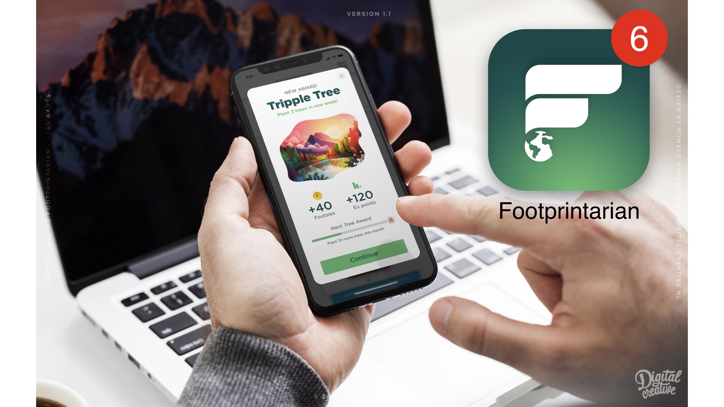 Footprintarian app on a phone